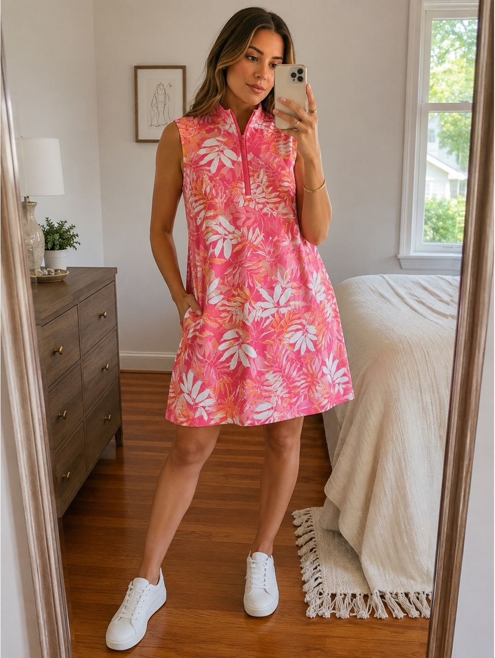 Tommy Bahama Everyday Active UPF 50 Sleeveless Floral Golf Dress  Size S NWT